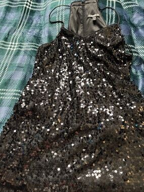 Express Black Sequin Mini Skirt